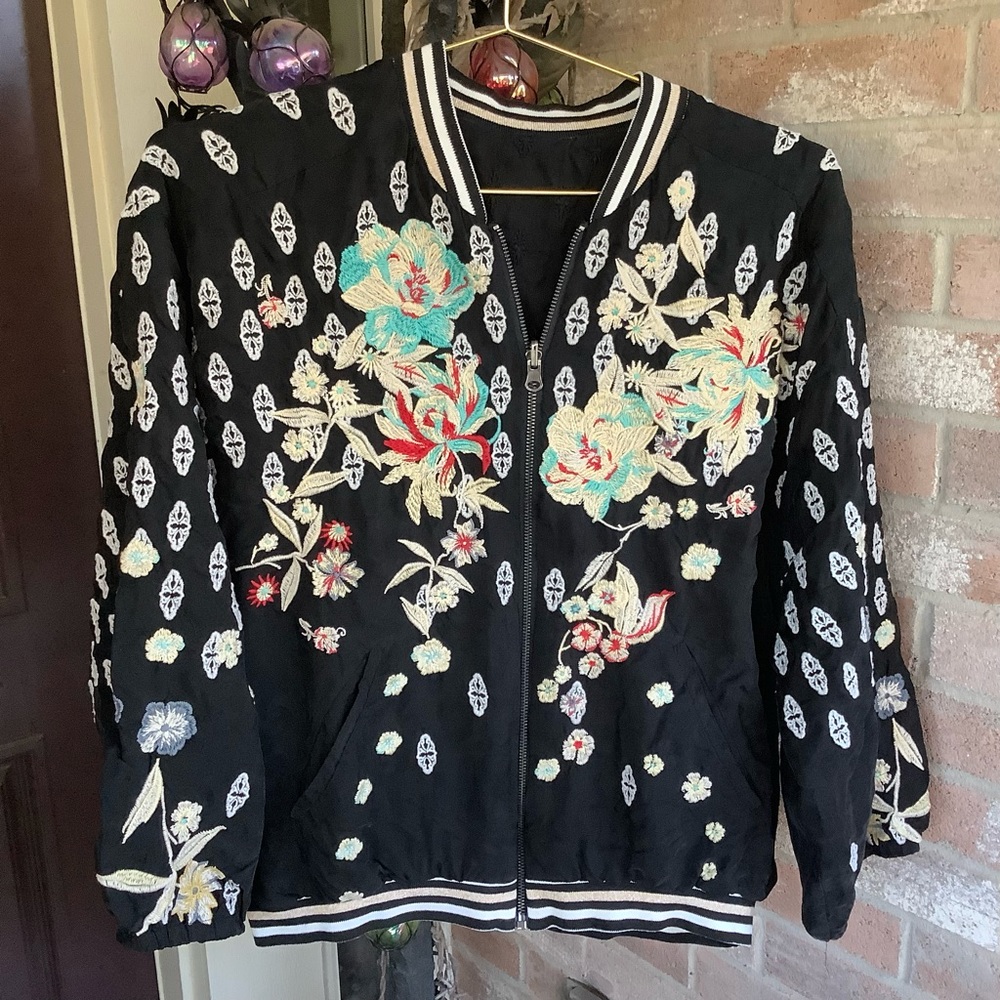 JOHNNY WAS Nancy Reversible Bomber Jacket